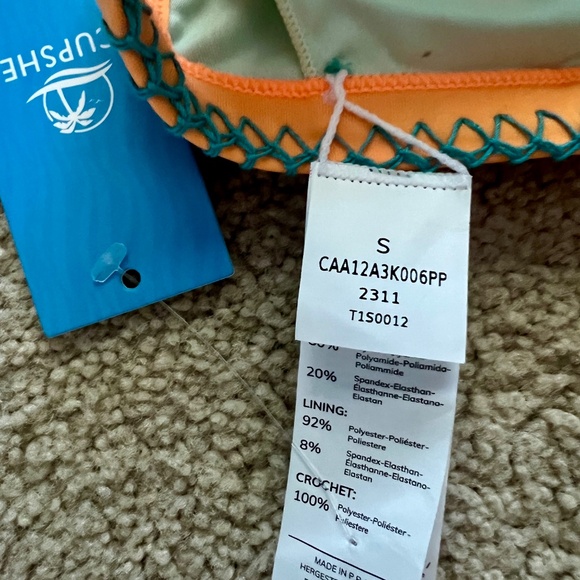 NWT two piece CUPSHE Neon crochet accent bikini set size SMALL - Picture 6 of 10